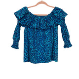 Lilly Pulitzer Off the Shoulder Blue Animal Print Top- Size S (sold out online)
