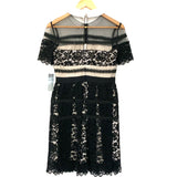 Donna Morgan Black Lace Collared Fit and Flare Dress NWT- Size 0