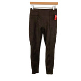 SPANX Chocolate Brown Faux Suede Leggings NWT- Size S Petite (Inseam 24")