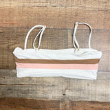 L*Space (no tag) Cream/Brown/Pink Bikini Top- Size ~M (we have matching bottoms, see notes)