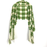 J Crew Green Plaid Metallic Scarf