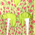 Show Me Your Mumu Lime Green Floral Cutout Mini Dress- Size XXL