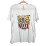 Bella + Canvas White Jaguar Logo Tee- Size L (see notes)