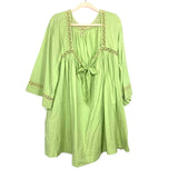 Free People Green Crochet Tie Front Dress- Size L