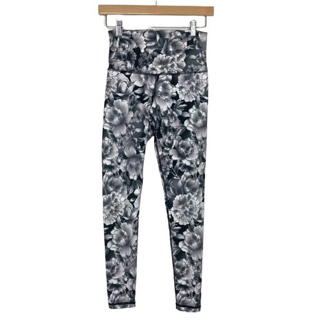 DYI Black and Grey Floral Print Leggings- Size S (Inseam 26")