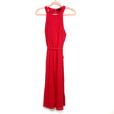 Gibson Red Embroidered Eyelet Belted Dress- Size M
