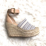 Marc Fisher Espadrille Peep Toe Wedge- Size 7.5