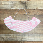 Show Me Your Mumu x Barbie Pink/White Striped Ruffle Removable Halter Bikini Top- Size M (we have matching bottoms)