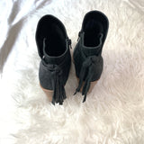 Vince Camuto Black Leather Booties with Tie Back- Size 9.5