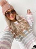 Moncler Blush Virgin Wool Knit Pom Beanie (sold out online, see notes)