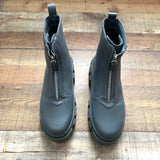 ASOS DESIGN Gray Chelsea Faux Leather Front Zip Chunky Sole Boots- Size 9 (Sold out online)