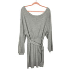 Lovers + Friends Grey One Shoulder Belted Sweatshirt Dress NWT- Size M