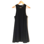 T Alexander Wang Black Dress with Back Keyhole and Lambskin Leather Neck Trim- Size 2