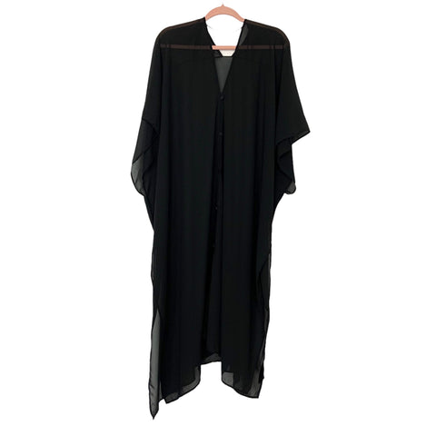 H&M Black Button Closure Sheer Cover Up- One Size