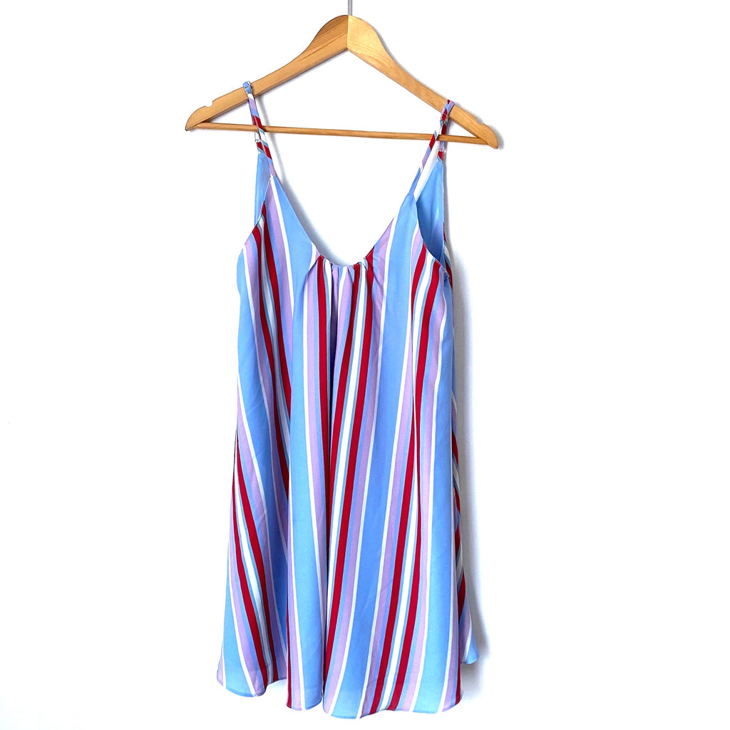Buddy Love Blue/Red/Purple/White Striped Dress- Size S The Saved Collection Buddy Love Blue/Red/Purple/White Striped Dress- Size S The Saved Collection