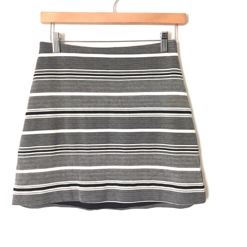 Express Black and Shite Striped Elastic Waistband Skirt- Size XS