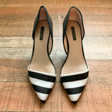 Zara Women Black and White Heels- Size 38 (US 7.5 see notes)