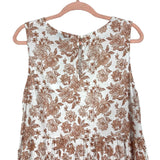 Petal + Pup Brown Floral Linen Tiered Midi Dress NWT- Size 10 (see notes)