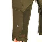 Lululemon Olive Crop Legging with Mesh Detail- Size 4 (Inseam 17")