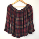 Cloth & Stone Plaid Off the Shoulder Top- Size XS