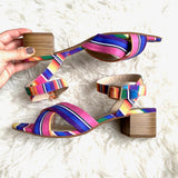BC Colorful Ankle Strap Block Heels- Size 11