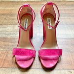 Steve Madden Pink Suede Block Heel Sandals- Size 8.5 (see notes)