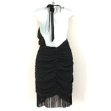 NBD Black Halter Fringe Dress- Size XS