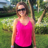 J Crew Hot Pink Scalloped Cami- Size S