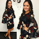 Laundry Black Lace Floral Embroidered Dress- Size 4