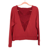 Carbon38 Red Dahlia with Back Macrame Cut Outs Sweatshirt- Size S (we have matching leggings)