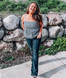 Wild Fable Black/White Gingham Tank Top NWT- Size L