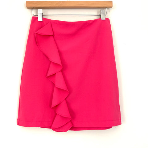 Davi & Dani Hot Pink Ruffle Front Skirt NWT- Size S