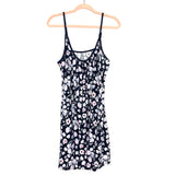 Marilyn Monroe Navy Blue Floral Robe And Nightgown Sleep Set- Size XL