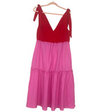 Petal + Pup Red and Pink Tie Strap Dress- Size 2 (see notes)