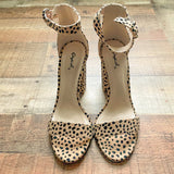 Qupid Animal Print Faux Suede Heels- Size 8