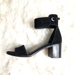 Bernado Black Suede Ankle Strap Heels- Size 5.5