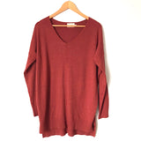Dreamers Brick/Orange Sweater Tunic with Front Seam- Size S/M