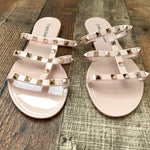 Wild Diva Lounge Light Pink Stud Sandals- Size 7 (LIKE NEW)