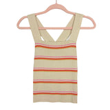 Heartloom Tan/Striped Racerback Tank Top- Size XS