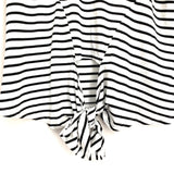 No Brand Stripe Tie Front Tee- Size L