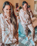 Scoop Tie-Dye Hooded Sweatshirt with Built In Face Covering- Size L