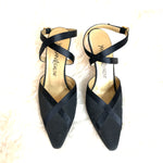 Yves Saint Lauren Black Criss Cross Short Heel Pumps- Size 6