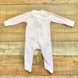 Pippa Layette + Lounge Heart Print Zip Up Footie Outfit- Size 6M