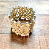 No Brand Silver and Cream Segmented Bracelet