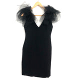 Camilyn Beth Little Black Opal Dress with Tulle Detail on Shoulders- Size 2