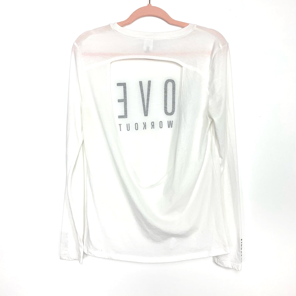 Victoria Secret White Love To Workout Cutout Back Long Sleeve