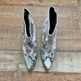 Cape Robbin Faux Suede and Leather Snakeskin Pointed Toe Cowboy Booties- Size 9 (GREAT CONDITION)