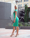 Felicity and Coco Green Ward Seamed Pencil Dress- Size S