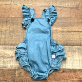 Ruffle Butts Overall Flutter Romper- Size 0-3M