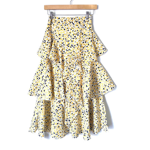 Chicwish Yellow Floral Ruffle Skirt NWT- Size ~S